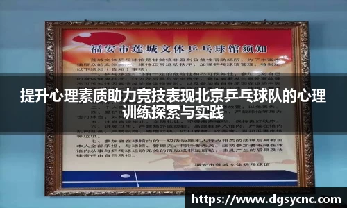 提升心理素质助力竞技表现北京乒乓球队的心理训练探索与实践